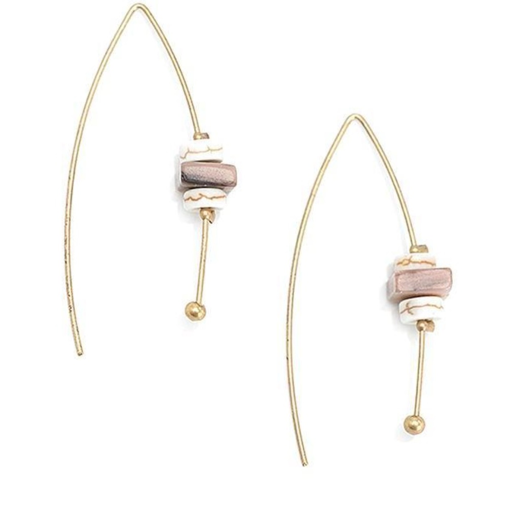 SALE💛 New Rose Geometric Dangle Earrings - Picture 2 of 4